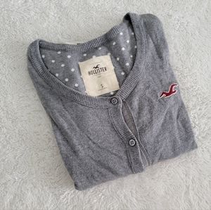 Hollister contrast trim grey cardigan